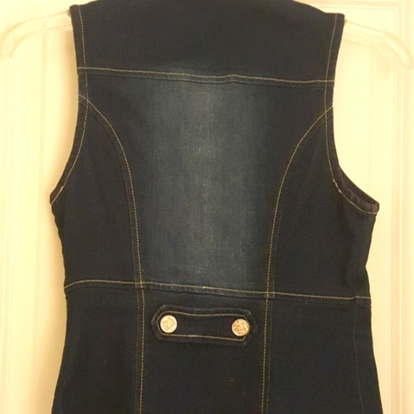 Marching band inspired jean vest. Super cute and waist cinching! - Picture 2 of 2